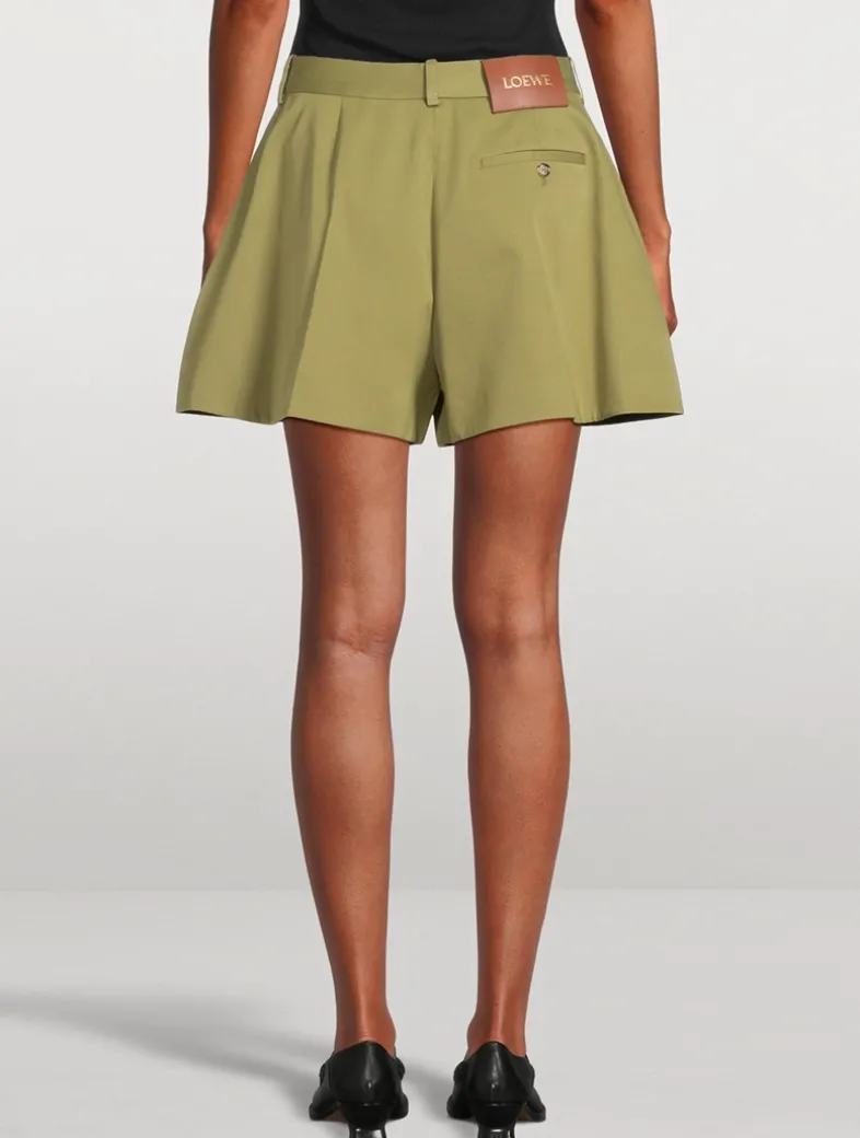 Cotton And Silk Trapeze Shorts