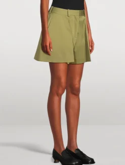 Cotton And Silk Trapeze Shorts