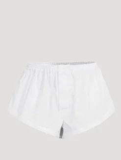 Cotton Boxer Shorts In Stripe Print