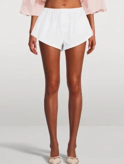 Cotton Boxer Shorts In Stripe Print