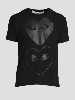 Cotton Double Heart Logo T-Shirt