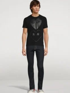 Cotton Double Heart Logo T-Shirt