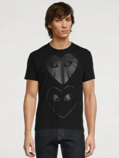 Cotton Double Heart Logo T-Shirt