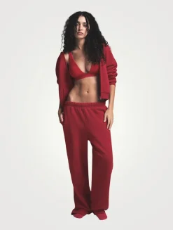 Cotton Fleece Classic Straight-Leg Pants