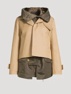 Cotton Gabardine And Nylon Twill Jacket