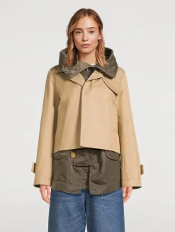 Cotton Gabardine And Nylon Twill Jacket