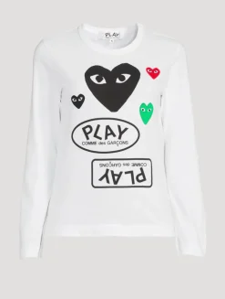 Cotton Heart Long-Sleeve T-Shirt With Logo Graphics