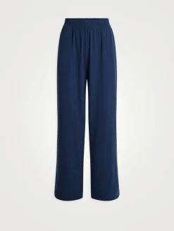 Cotton Jersey Wide-Leg Pants