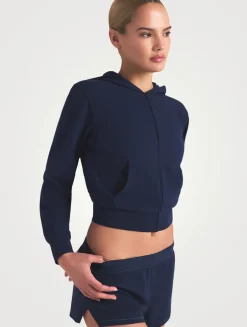 Cotton Jersey Zip-Up Hoodie