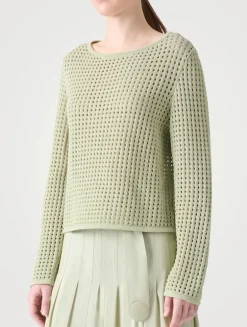 Cotton Mesh Sweater
