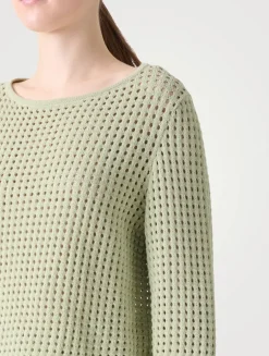 Cotton Mesh Sweater
