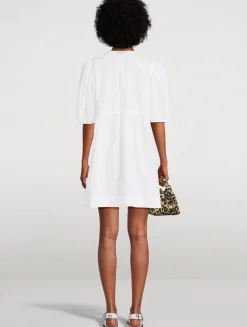 Cotton Poplin Tie String Mini Dress