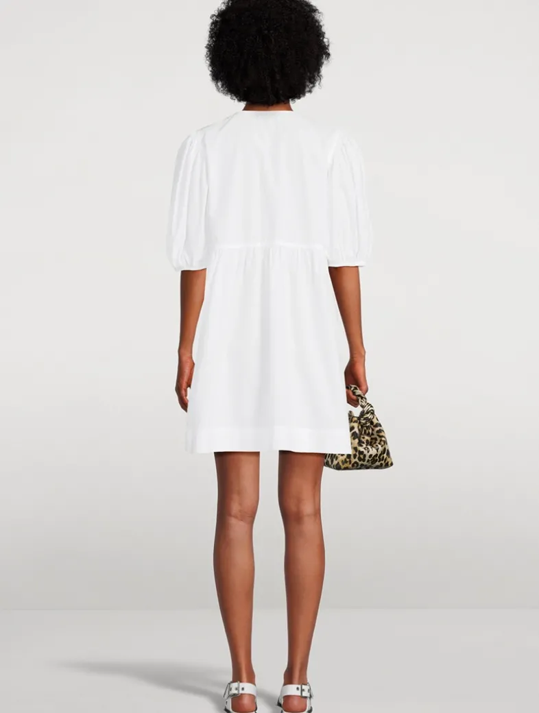 Cotton Poplin Tie String Mini Dress