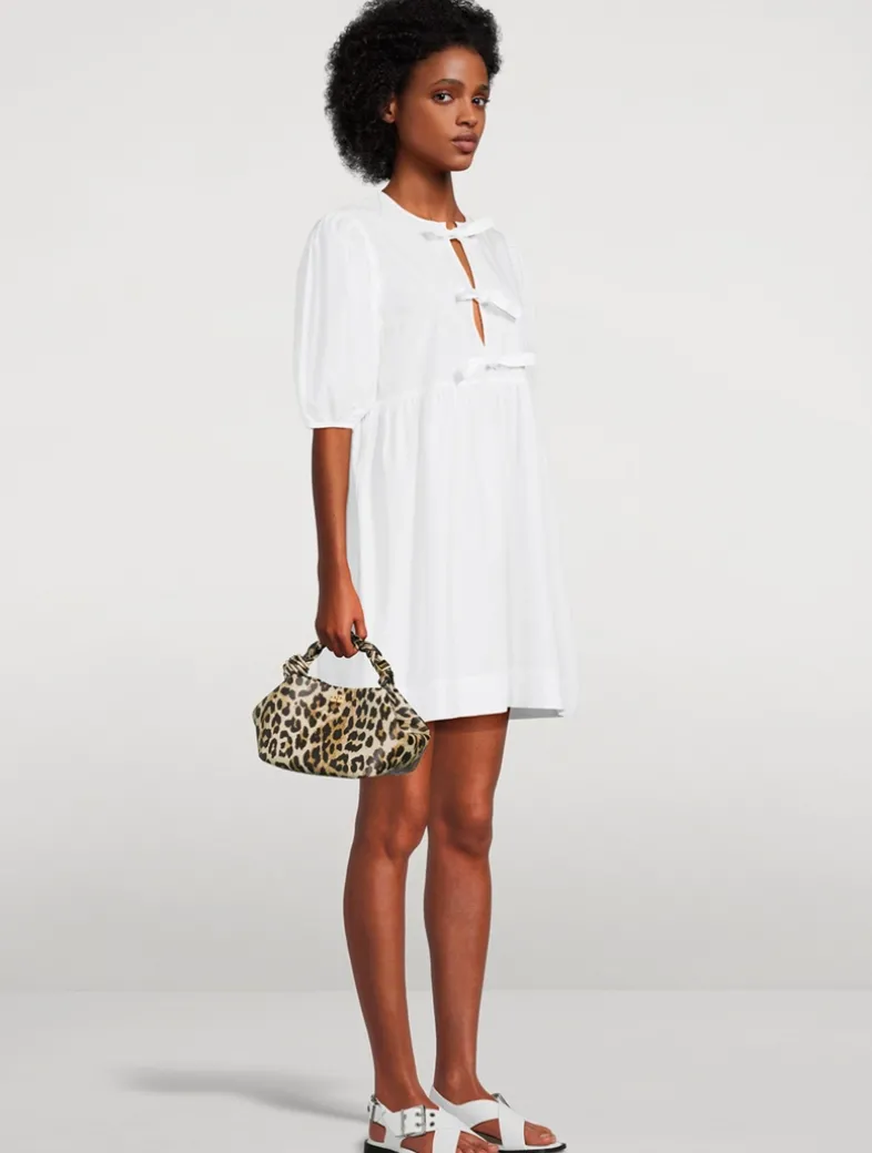 Cotton Poplin Tie String Mini Dress