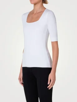 Cotton Stretch Squareneck Top