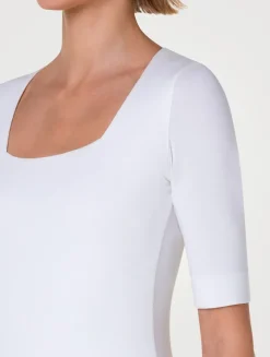 Cotton Stretch Squareneck Top