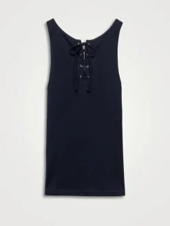 Cotton Tank Top With Laces