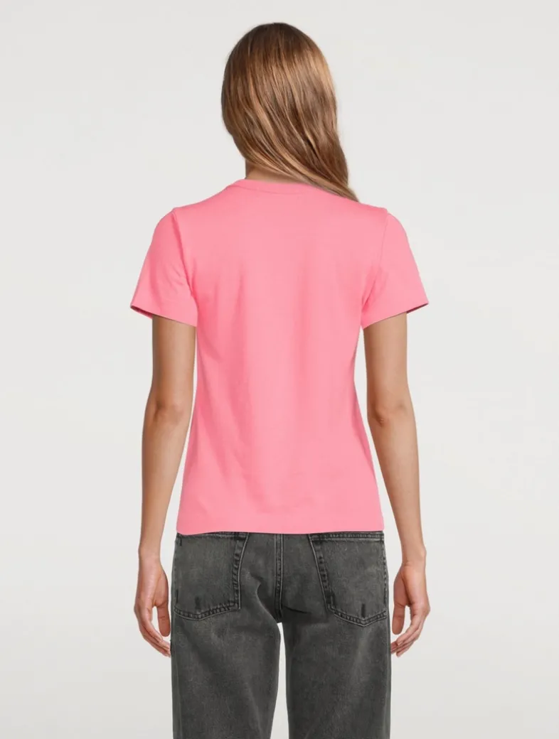 Cotton T-Shirt With Big Polka Dot Heart