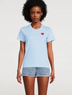 Cotton T-Shirt With Small Heart
