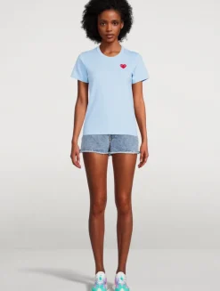 Cotton T-Shirt With Small Heart