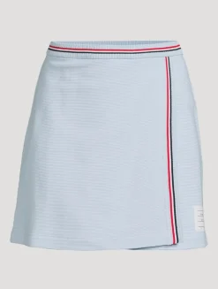 Cotton Waffle Wrap Mini Skirt