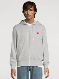 Cotton Zip Hoodie With Heart