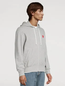 Cotton Zip Hoodie With Heart