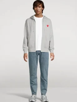 Cotton Zip Hoodie With Heart