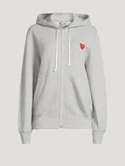 Cotton Zip Hoodie With Heart