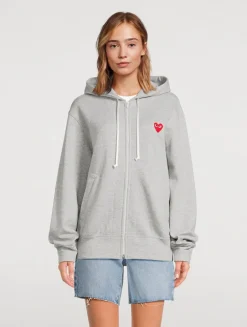 Cotton Zip Hoodie With Heart