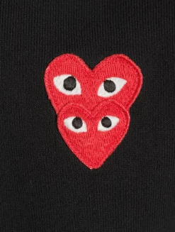 Cotton Zip Hoodie With Overlapping Heart