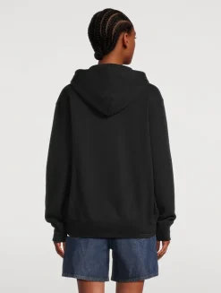 Cotton Zip Hoodie With Overlapping Heart