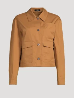 Cropped Canvas Chore Jacket