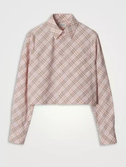 Cropped Check Cotton Shirt