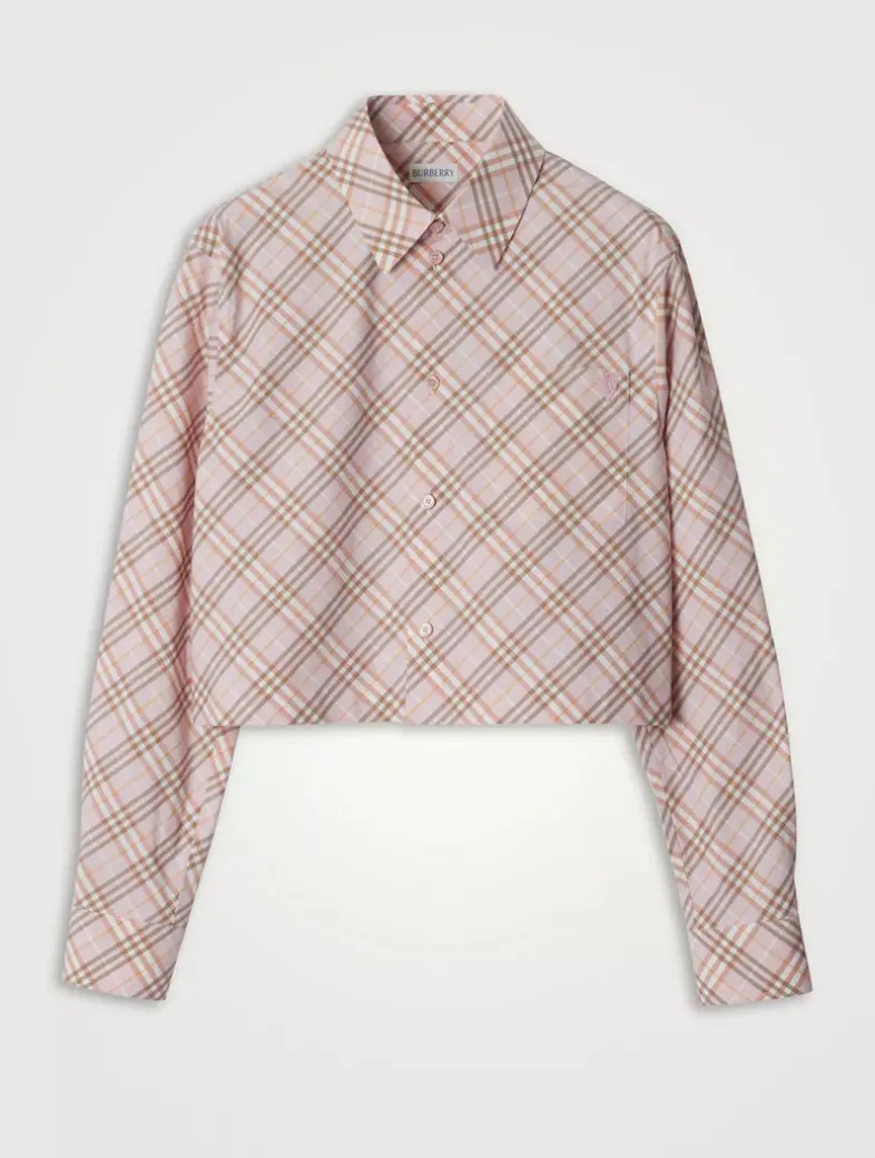 Cropped Check Cotton Shirt
