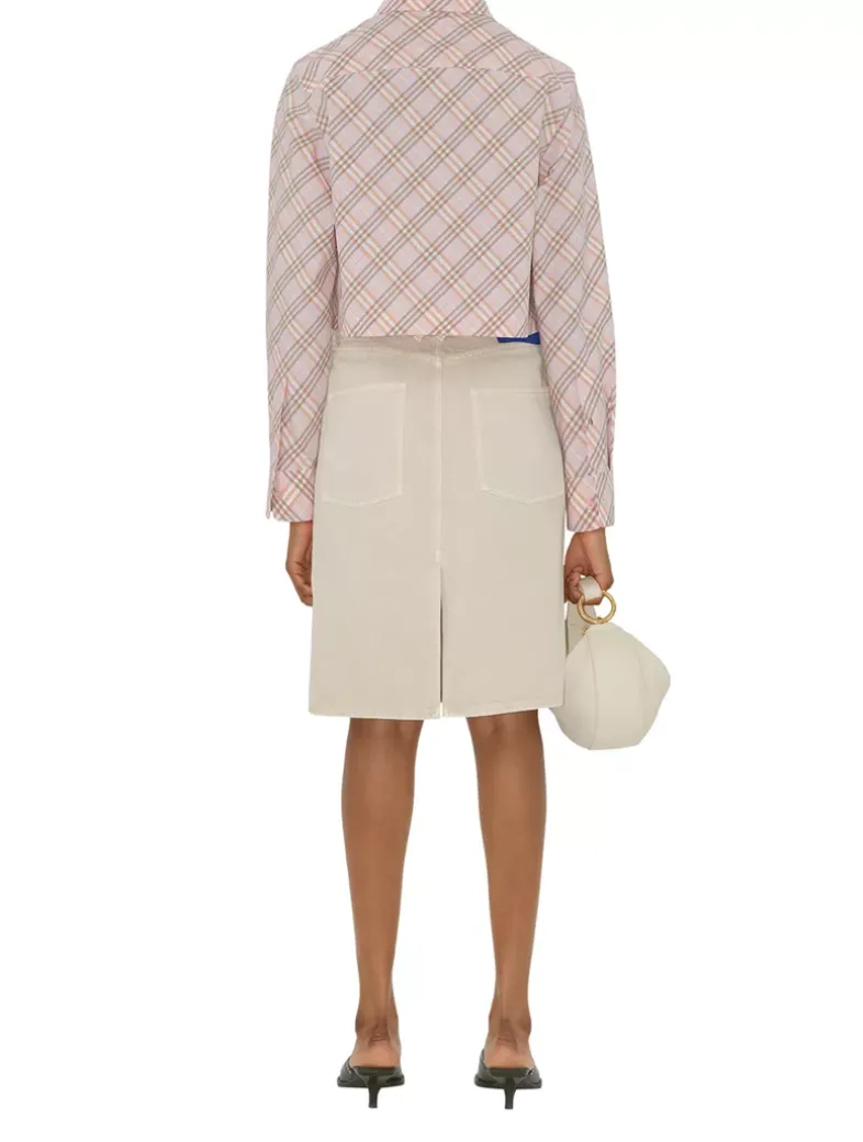 Cropped Check Cotton Shirt