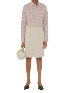 Cropped Check Cotton Shirt