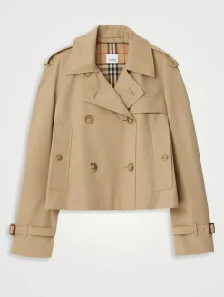 Cropped Gabardine Trench Jacket