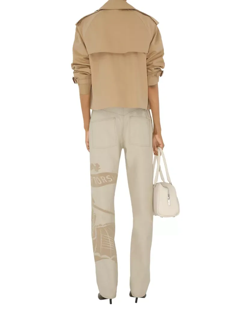 Cropped Gabardine Trench Jacket