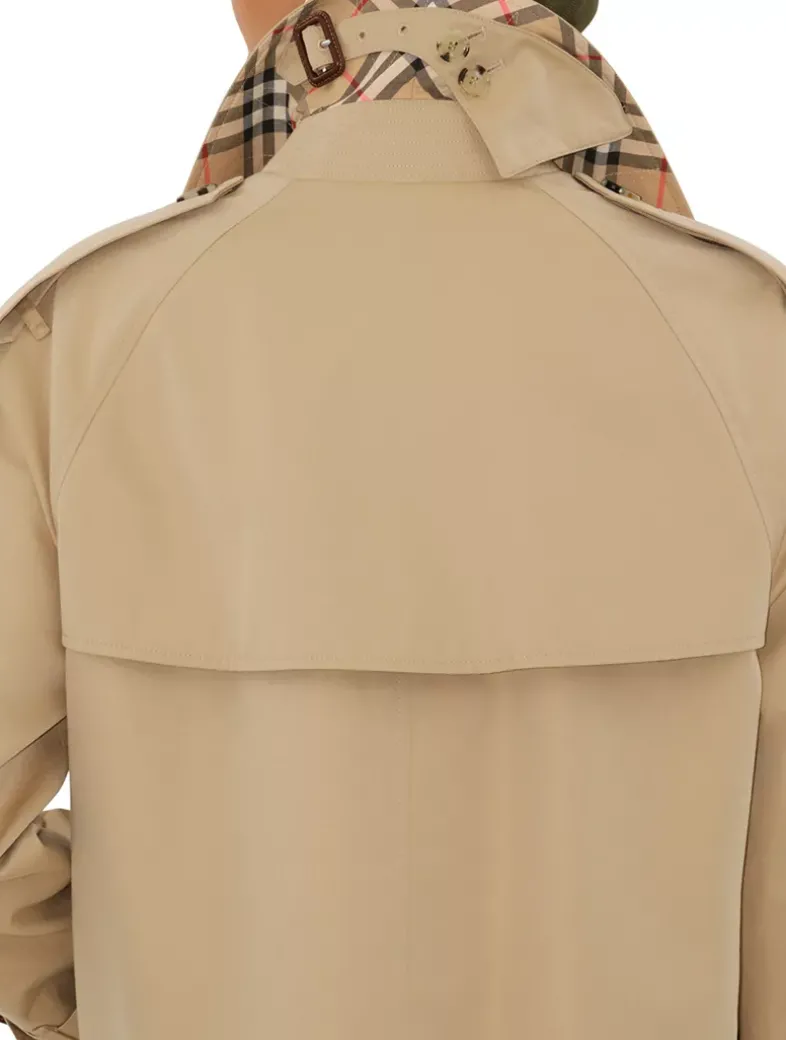Cropped Gabardine Trench Jacket