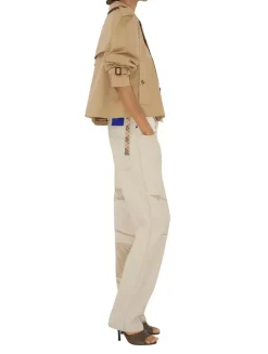 Cropped Gabardine Trench Jacket