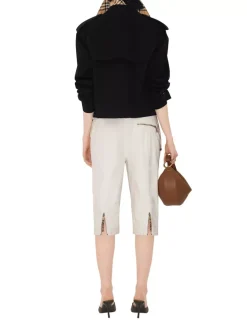 Cropped Gabardine Trench Jacket