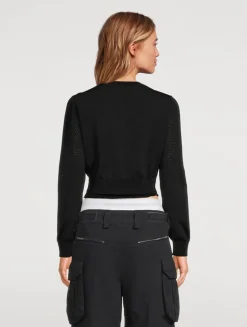 Cropped Mesh Cardigan