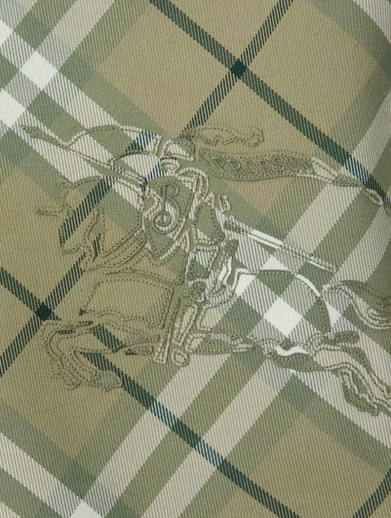 Cropped Reversible Check Hooded Jacket