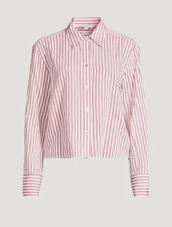 Cropped Shirt In Till Stripe Print