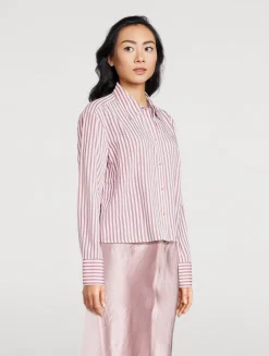 Cropped Shirt In Till Stripe Print