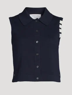 Cropped Sleeveless Cardigan