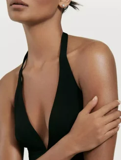 Crossover Infinity Stud Earrings In 18k White Gold With Diamonds