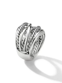 Crossover Ring In Sterling Silver