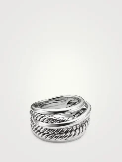 Crossover Ring In Sterling Silver